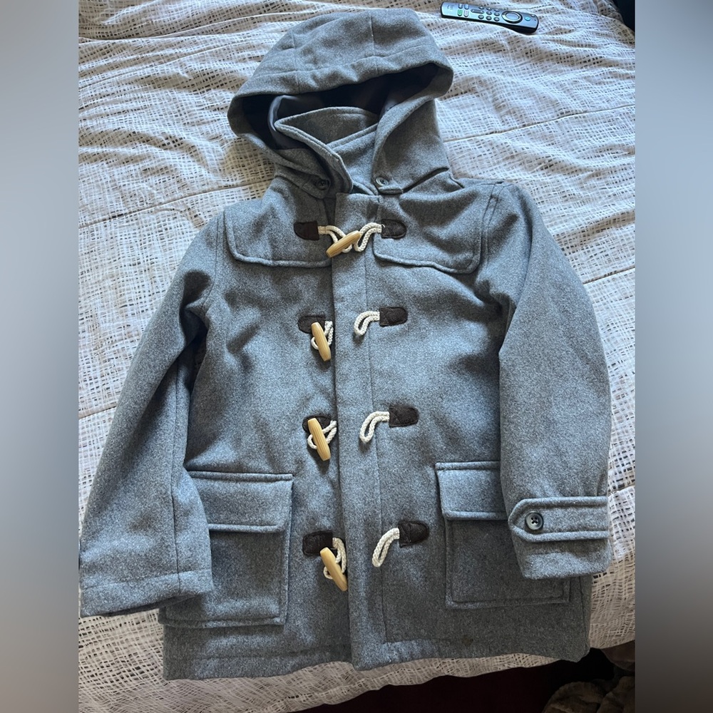 Janie and Jack Gray Pea Coat with Toggle Closures